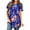 Blue, variant on Nlife Women Floral Print Top Short Sleeve Tunic Boho Blouse Casual Summer Shirts