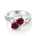 thumbnail image 2 of Gem Stone King 2.07 Ct Red Created Ruby White Created Sapphire 925 Sterling Silver Ring (Size 9), 2 of 5