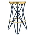 thumbnail image 3 of SAFAVIEH Lorna Mid-Century Retro Gold Leaf Counter Stool, Navy, 3 of 7