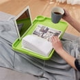 thumbnail image 4 of SLYNSHome Lap Desk with Tablet Slot,Foldable Laptop Table for Bed Portable Bed Desk with Cup Holder Bed Tray Table with Folding Legs for Couch Floor - White, 4 of 5