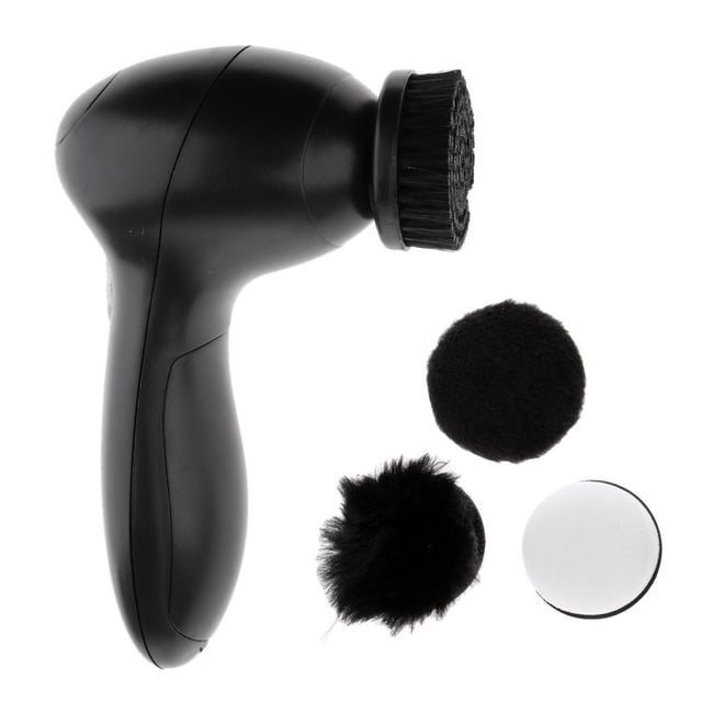 Minnieouse Conveniente juego de cuidado de brillo de zapatos de mano eléctrico Kit de limpieza de cepillo de pulido automático Accesorios de calzado
