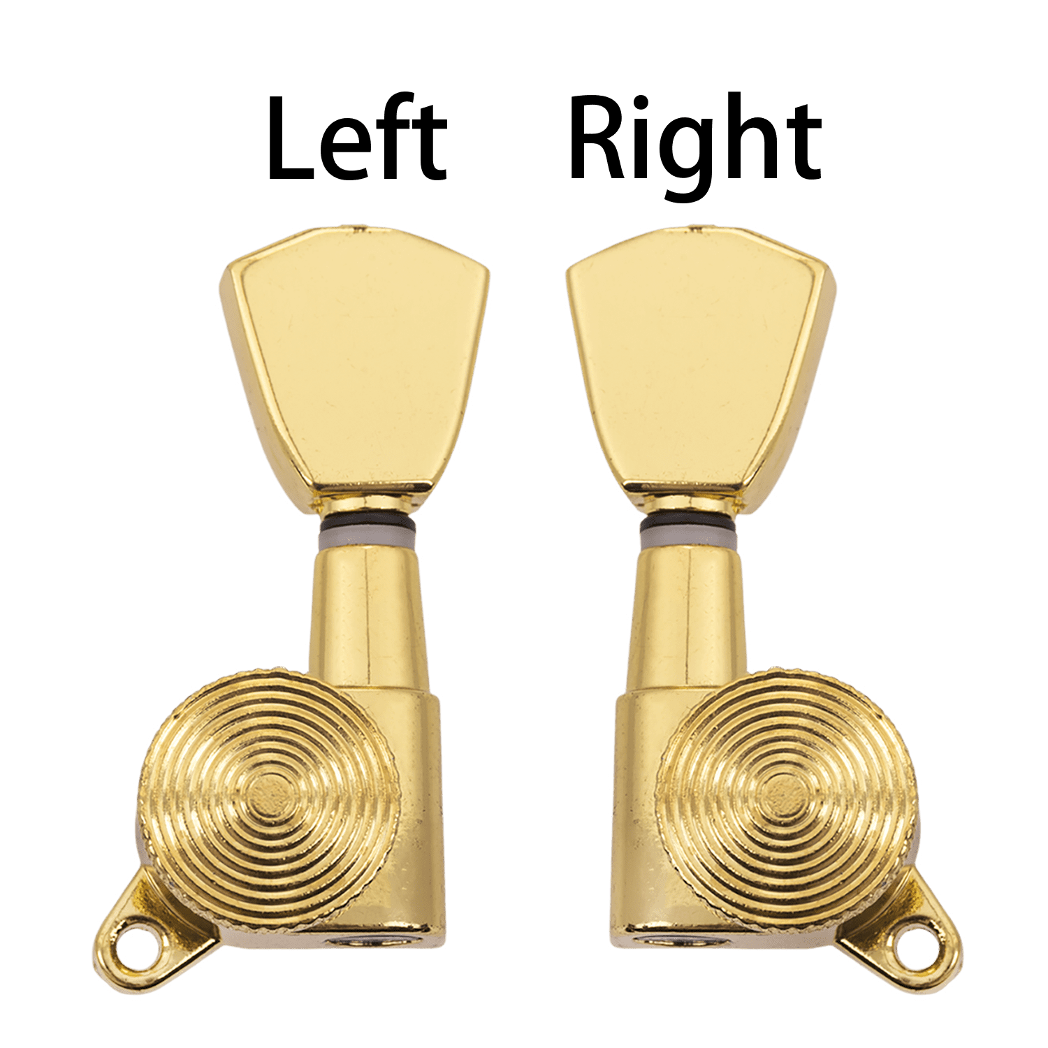 LOOKSEVEN 2L4R Inline Guitar Locking Tuners Tuning Pegs Machine Heads 1:18 Gear Ratio for Fender/Stratocaster/Telecaster guitar (Gold)