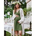 thumbnail image 5 of Ekouaer Labor and Delivery Gown for Hospital Short Sleeve Maternity Nursing Dress Nightgown with Button Army Green L, 5 of 5