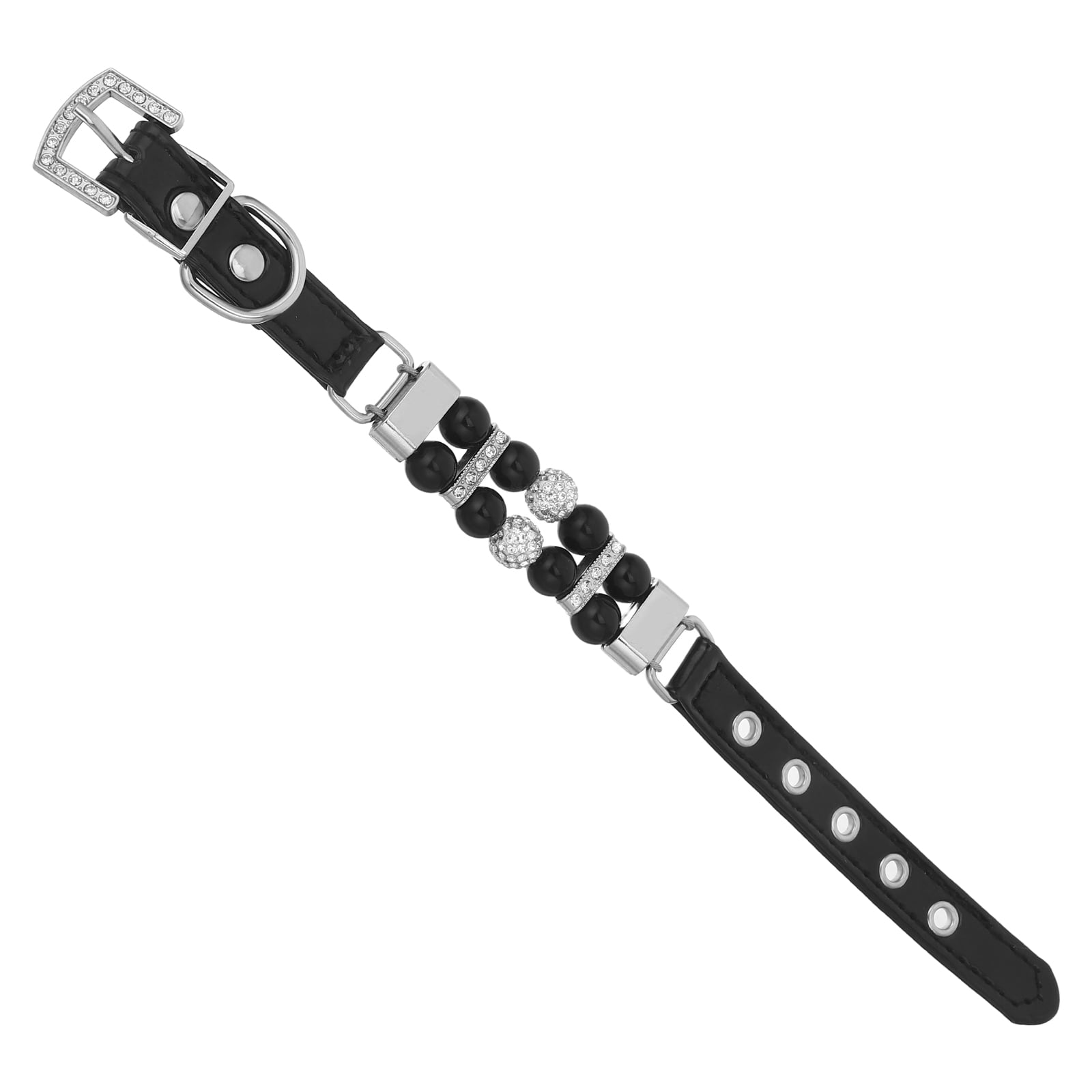 HOOWIFFY Adjustable Soft PU Dog Collar Necklace Comfortable Fashion Pet Collar for Small Dogs and Female Puppies