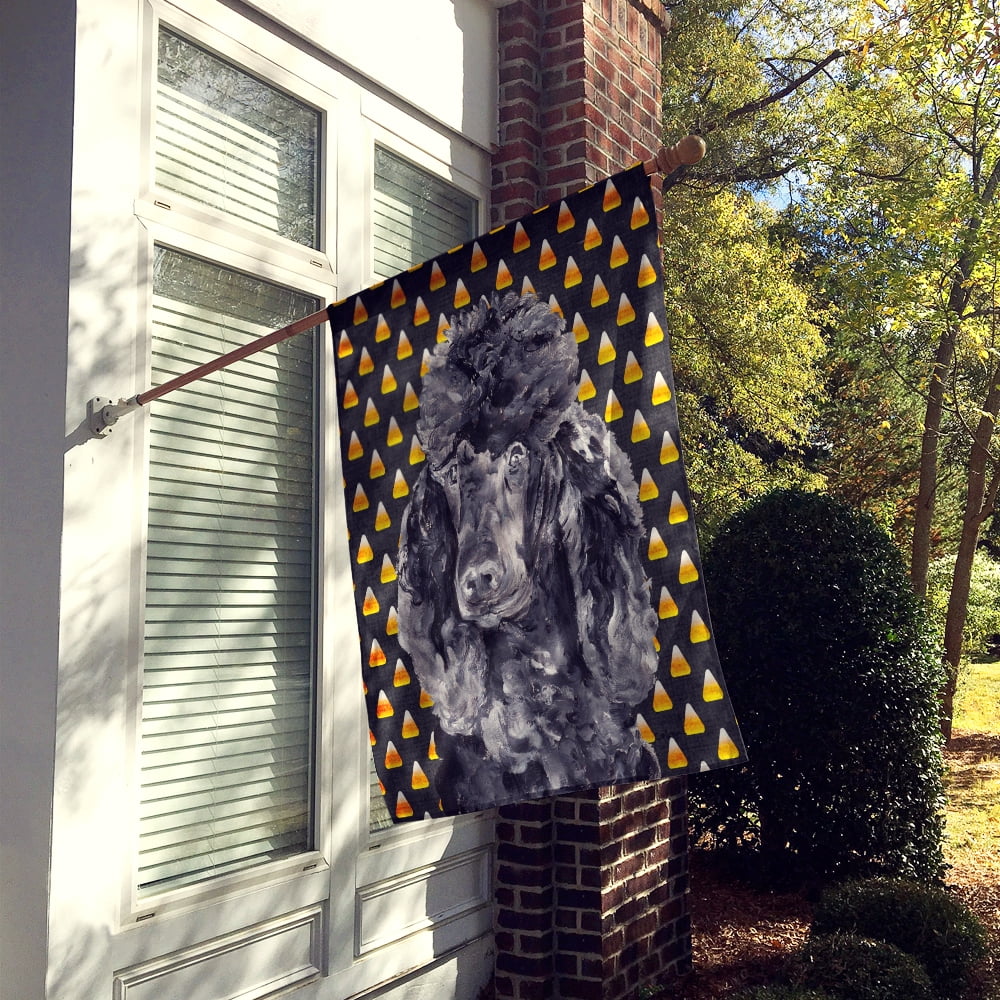 Carolines Treasures SC9650CHF Black Standard Poodle Candy Corn Halloween Flag Canvas, Large, Multicolor