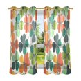 thumbnail image 6 of Yayeee Window Curtains Light Filtering 63"x52" Grommet Panel Pair Home Living Room Decor, White Clover Pattern, 6 of 7