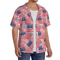 thumbnail image 2 of Pofeuu America Flags Print Mens Casual Short Sleeve Shirts Beach Summer Spread Collar Pocket Tops Men's Casual Short-sleeved Shirt-Large, 2 of 5