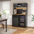 thumbnail image 3 of 72" Tall Bar Cabinet with Fridge Space, Fluted Coffee Liquor Hutch Cabinet with Storage, 3 of 9