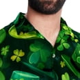thumbnail image 5 of Saint Patrick's Day Men's Short Sleeve Poplin Button Down Hawaiian Printed Summer Beach Shirt, Unisex, 5 of 6