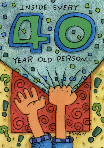 Oatmeal Studios Inside Every 40 Year Old Funny / Humorous 40th Birthday Card