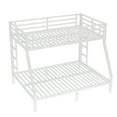 thumbnail image 3 of Miniyam Twin Over Full Metal Bunk Bed with Dual-Side Ladders, Guardrails for Kids and Teens, White, 3 of 7