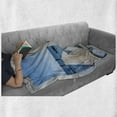 thumbnail image 6 of Beach Soft Flannel Fleece Throw Blanket, Coastal Theme with the Ocean Sea Sunny Day Scenery with Patio from Window, Cozy Plush for Indoor and Outdoor Use, 50" x 70", Pale Blue and White, by Ambesonne, 6 of 6