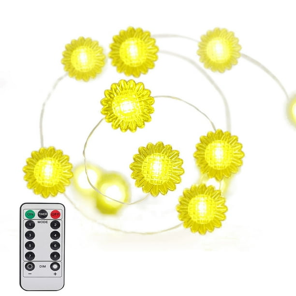 Luces De Girasol 3 Metros 30Led Luces De Cadena De Flores Luz De Hadas Alimentada Por Batería Para Navidad Boda Fiesta Jardín Decoración De Vacaciones Inevent HA038679-00