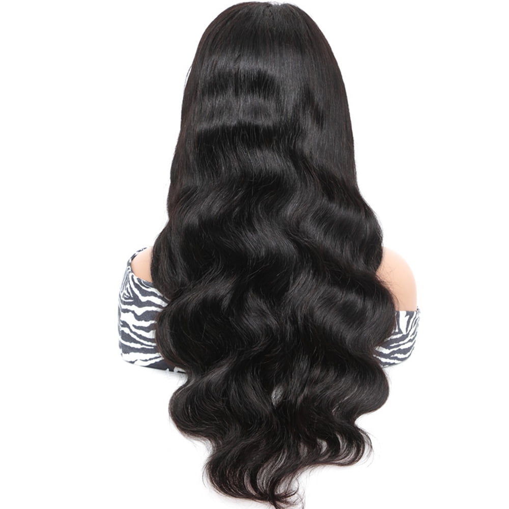 Lace Front Wigs Human Hair Body Wave 4x4 Lace Closure Wigs Glueless Human Hair Wigs for Black Women Brazilian Virgin Hair Pre Plucked with Baby Hair Natural Black(20 Inch)
