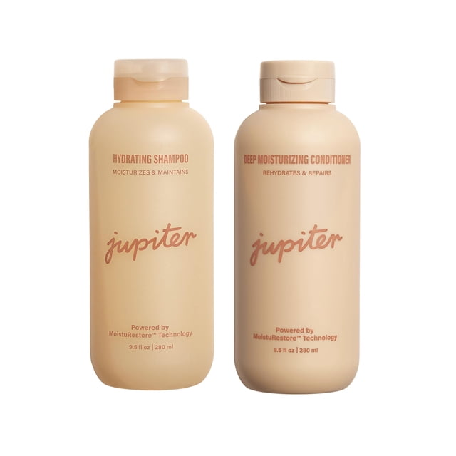 Dúo Moisture Boost formulado por médicos de Júpiter: Champú y acondicionador hidratantes para el cuero cabelludo apretado y seco con picazón Vegano Sin sulfatos Champú y acondicionador de hidratación