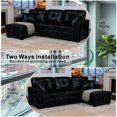 thumbnail image 2 of Black Sleeper Sectional Sofa with Reversible Chaise and Storage, 2 of 10