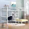 thumbnail image 3 of MODERNLUXE Metal Full over Twin Bunk Bed with Desk and Shelves, Storage Bookcase and Cabinet, 3 of 15