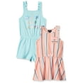 thumbnail image 1 of Calvin Klein Ensemble de 2 Pcs pour Filles Robe et Barboteuse, Aqua/rayures, 4T, 1 of 2