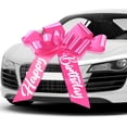 thumbnail image 1 of Decoración de cumpleaños de vinilo rosa impermeable Car Bow Datanly de 30 pulgadas, 1 of 7