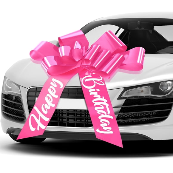 Decoración de cumpleaños de vinilo rosa impermeable Car Bow Datanly de 30 pulgadas