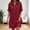 Wine, variant on QUNYINEY Midi Summer Dresses for Women 2026 Casual Short Sleeve Faux Cotton Linen A Line Dress Button Collared Solid with Pockets Loose Fit Dresses