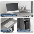 thumbnail image 5 of Techni Mobili Engineered Wood 2-Drawers Computer Desk with Keyboard Tray in Gray, 5 of 16
