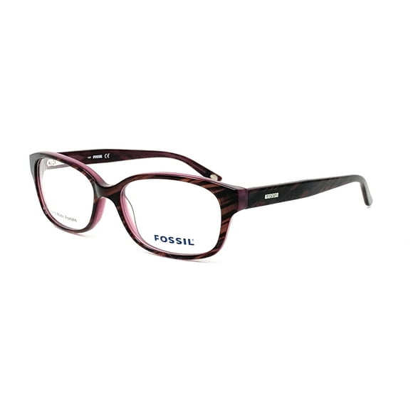 FOSSIL Tarik 0JAM Foncé Corne Violet Violet Lunettes Ovales pour Femmes 53mm