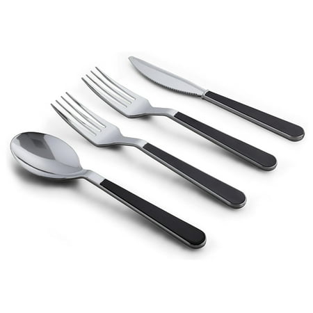 

OCCASIONS Wedding Plastic Silverware (480 pcs assorted w/double fork Black and Silver)