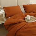 Move Over Terracotta Comforter Set Queen Burnt Orange Bedding Sets Solid Pom Poms Pattern
