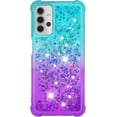thumbnail image 2 of case for Samsung Galaxy A32 5G（Not 4G） Women Case,Creativity Clear Gradient Quicksand Glitter Flowing Liquid Floating TPU Case Bling Diamond Sparkle Cover for Samsung Galaxy A32 5G JB Bluish Violet, 2 of 14