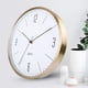 thumbnail image 5 of Reloj de pared redondo de 12 pulgadas, silencioso, de cuarzo, para colgar en la pared, sencillo, para dormitorio. Oro, 5 of 9