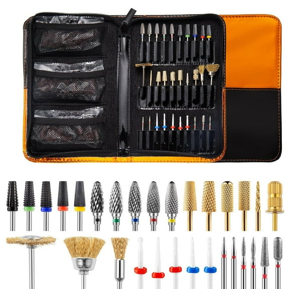 Aellinatey Diamond Ceramic Nail Drill Bits Carbide Cuticle Remover Bits