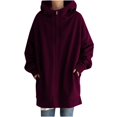 thumbnail image 2 of SDNall Hoodies for Women Solid Color Hoodie Zipper Long Sleeve Sweatshirts Long Coat Tops with Pockets (Purple, Sizes S-XXXXL), 2 of 9
