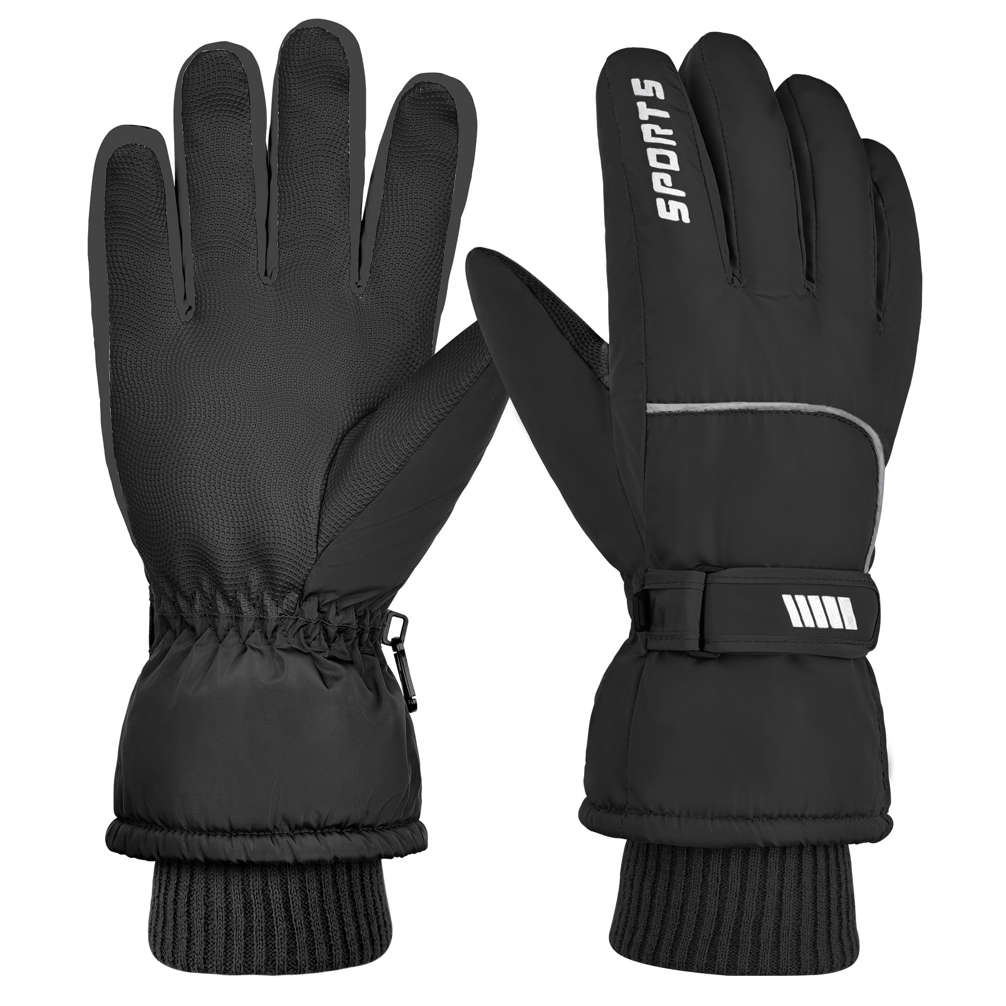 Mens 3M Thinsulate 40 gram Thermal Insulated Waterproof Ski Gloves