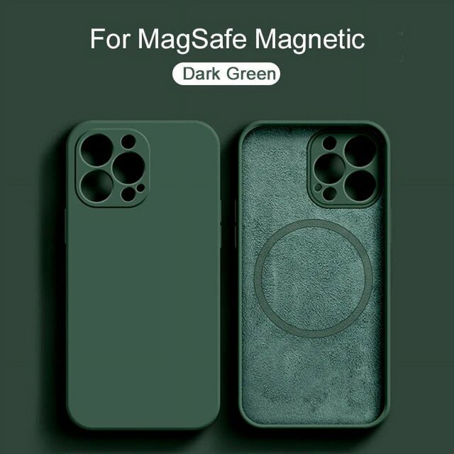 Magnetic Liquid Silicone Case For iPhone 14 12 13 Pro Max Plus For Magsafe Wireless Charging Cases Cover