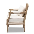 thumbnail image 3 of Baxton Studio Clemence Ivory Upholstered Whitewashed Wood Armchair, 3 of 10