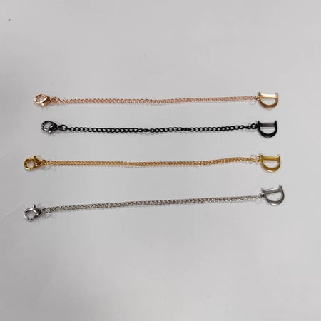 304 Stainless Steel Alphabet Cup Pendant Decorations with Iron Twisted Chains and Zinc Alloy Lobster Claw Clasps Letter D 127mm 4 colors