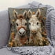 thumbnail image 5 of Short Lint Pillow Cover 18inch Cute Two Donkeys Embroidery Decorative Throw Pillowcase For Sofa Bedroom Living Room Home Decoration, 5 of 6