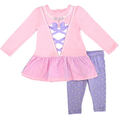 Newborn Girl 2Piece Dress and Tights Set