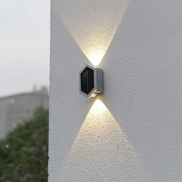 Lámpara De Pared Proyector de pared de plástico para iluminación exterior LED solar para jardín (B)