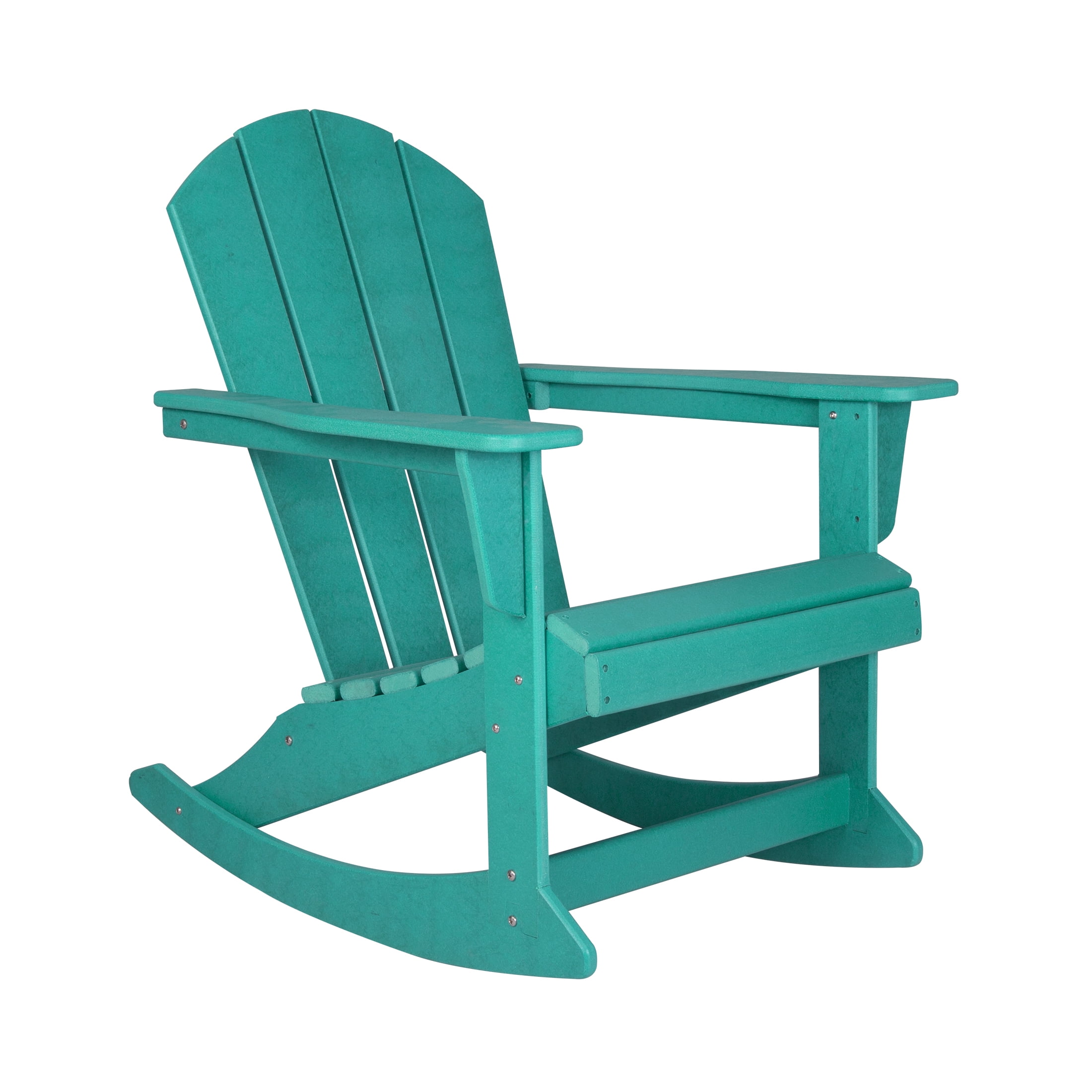 GARDEN Plastic Adirondack Rocking Chair for Outdoor Patio Porch Seating, Turquoise