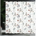 thumbnail image 4 of Ambesonne Cartoon Shower Curtain, Wild West Cowboy Bear, 69"Wx75"L, Tan Blue Violet, 4 of 5
