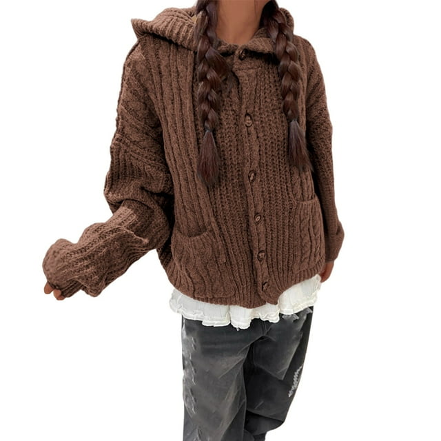 Cardigans pour Femmes, Cardigan Décontracté à Coupe Ample Uni à Manches Longues pour Femmes avec Texture Confortable, Longs Cardigans pour Femmes