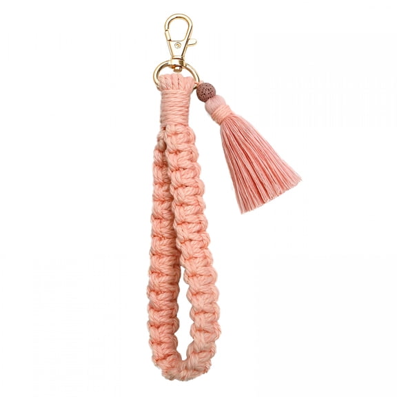 DESIGNICE Cute Keychain Weaving Wristlet Key Chain Decorative Key Wristlet Accessory