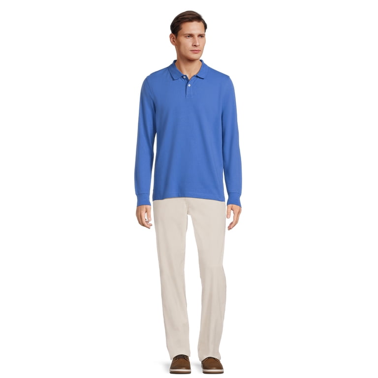 George Men's Long Sleeve Pique Polo Shirt photo 4