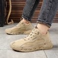 thumbnail image 6 of AUDeals Men's Lace Up Sneakers PU Leather Non Slip Thick Sole Walking Shoes Casual Work Hiking Shoes, 6 of 8