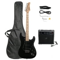 GST Stylish Electric Guitar Kit with Black Pickguard Black