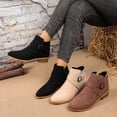 thumbnail image 1 of Sentmoon Women's Ankle Boots & Booties Womens Boots Women's Fashion Casual Short Boots Solid Color Pointed Side Zipper Thick Heel Low Heel Ankle Boots, 1 of 10