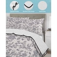 thumbnail image 4 of Quilts Twin XL Size, Haze Blue Leaf Soft Comforter Bedding Set for Bed, Retro Farmhouse Plant Floral Branch Lightweight Quilted Bedspread with Pillow Cover(2 Pieces) for All Season, 68x98 Inch, 4 of 6