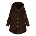 thumbnail image 6 of Buttoned Irregular Hooded Plush Top, 6 of 6